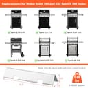 QuliMetal 7636 67046 - Barre aromatizzanti per griglia Weber Spirit 300 e GS4 Spirit II serie 300, Spirit E310 E320 E330 S310 S320 S330 con manopola di controllo frontale, parti di ricambio per barre - 2