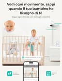 Dr.Care VistaView Lite Smart WiFi Baby Monitor 2 Telecamere, Schermo 4" 720P, Fotocamera 1080P, App, Allarmi Movimento, Visione Notturna, Batteria 3000mAh, Audio Bidirezionale, Portata 390m - 5