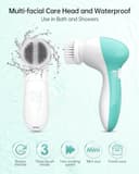 TOUCHBeauty Spazzola Elettrica Viso 4X più Efficace, 3 Spazzole Intercambiabili, 2 Velocità, Pulsazione Sonica, IPX7 Impermeabile con Custodia, per Punti Neri, Pelli Grasse (Morgentau Lichtgrün) - 4
