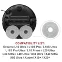 Set Mocio Panni di Ricambio per Aspirapolvere Dreame L10 Ultra/ L10S Pro/ L10S Ultra/ L10S Pro Ultra Heat/ L10 Prime/ L20 L30 L40 L50 X30 X40 X50 Ultra/Mova E30 V50 Ultra P10 P50 Pro Ultra (4 Panni) - 2