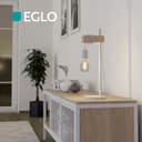 EGLO Table Lamp Townshend, 1 Bulb Vintage Table Light in Industrial Design, Retro Lamp, Bedside Lamp Made of Steel and Wood, Colour: White, Brown, Socket: E27, incl. Switch - 3