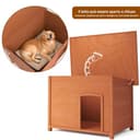BAKAJI Cuccia per Animali Domestici in Legno di Cipresso, Casetta per Cani e Gatti con Tetto Apribile, Casa da Esterno ed Interno Resistente Alle Intemperie con Tettoia Asfaltata, 116 x 79 x 81 cm - 5