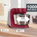 Bosch Planetaria Robot da Cucina MUM5, Ciotola in Acciaio da 3.9 L, 7 Velocità, 1000 W, Rosso - 3