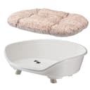 Ferplast Dog & Cat Bed With Cotton Cushion, Raised Plastic Bed Medium, Washable Basket, Breathable & Antislip, THRONE 82 x 59.5 x h 29.5 cm, White - 5
