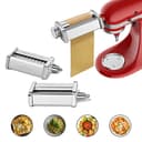 GVODE Accessorio per pasta per KitchenAid, comprendente un rullo per sfogliare la pasta, un taglia spaghetti e un taglia fettuccine per Kitchenaid robot da cucina - 1
