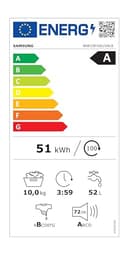Samsung Lavatrice AI Control WW10FG6U34LK/U3, 10 Kg, AI Energy Mode, AI Ecobubble, Carica Frontale, Corpo: Bianco, Oblò e Display: Nero, 60l x 85h x 55p cm - 10