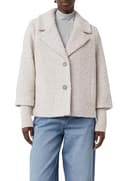 Comma Boucléjacke mit Rippbündchen und Reverskragen - 1