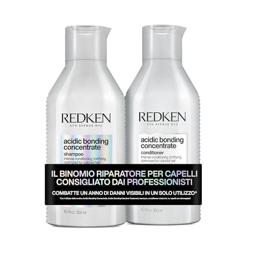 Redken | KIT Shampoo Professionale Acidic Bonding Concentrate ABC 300 ml + Balsamo ABC 300 ml | Routine Riparazione per Tutti i Tipi di Capelli Danneggiati