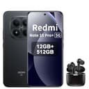 XIAOMI Redmi Note 15 Pro+ 5G Smartphone 12+512 GB– 6500-mAh-Akku, IP66/IP68 Staub- und Wasserschutz, Neue 200-MP-Kamera, 6,83" AMOLED-Display, Schwarz, Included Earphone - 1
