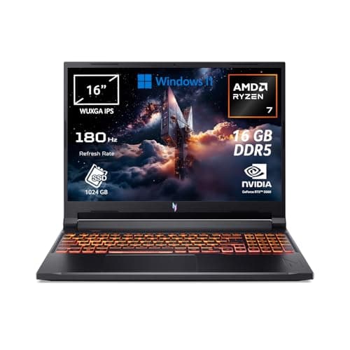 acer Nitro V 16 AI ANV16-42-R0BK Notebook Gaming, NVIDIA GeForce RTX 5060 8 GB GDDR7, Processore AMD Ryzen™ 7 260, Ram 16 GB DDR5, 1024 GB SSD, Display 16" WUXGA IPS 180 Hz, Windows 11 Home