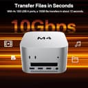 ACASIS Mac mini M4 Dock & Stand with Dual-Bay NVMe SSD Enclosure, Aluminum HDMI Hub for Mac mini M4 and M4 Pro 2024, 4K60Hz HDMI,4 X 10G USB A, PD 30W, SD/TF, Support SSD B+M M-Key - 4