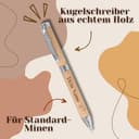 Personalisierter Kugelschreiber ONLINE Nature Style Beechwood mit Gravur in Geschenkbox I echtes Holz I auswechselbare D1-Mine I Schreibfarbe blau I viele Schriften und Symbole I persönliches Geschenk - 3