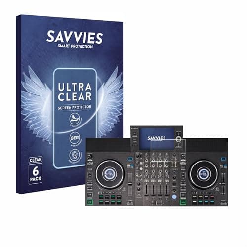 savvies 6 Pezzi Pellicola Protettiva per Denon DJ SC LIVE 4 Protezione Schermo Trasparente