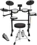 Woodbrass DDX10-MESH Batteria elettronica - Kit completo ideale per principianti bambini e adulti, Pronta all'uso, Accessori inclusi - Pads con pelli mesh realistiche, naturali, silenziose - 1