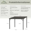 Amopatio Terrassenüberdachung Freistehend 3x3m, Terrassendach mit 6mm Doppelstegplatten aus Polykarbonat, UV-Schutz & Regenfest, Robuste Stahlkonstruktion Pavillon für Garten, Terrasse, Schwarz - 2