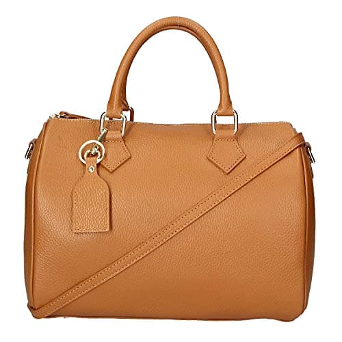 Chicca Borse Borsa donna bauletto a mano 30x23x18cm vera pelle dollaro artigianale - Cuoio