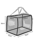 lionto Borsa trasportino per cani pieghevole per viaggi e auto, 70x52x50 cm, box di trasporto stabile con maniglie per gatti e animali fino a 15 kg, scatola in tessuto, nero - 5