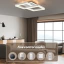 ANTENLICHT LED Deckenleuchte Wohnzimmerlampe Kompatibel mit Alexa und Google Assistant, 40W Deckenlampe Mit Fernbedienung APP Stufenlos Dimmbar 3000-6500K, für Esszimmer Schlafzimmer (Weiß) - 8