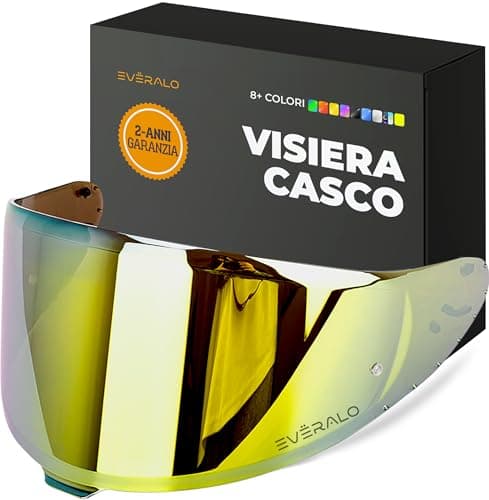 Everalo Visiera Compatibile con Shoei Nxr 2 - Z8 - Xspr Pro - X15 - Cwr F2 (Oro Cromo)