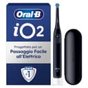 Oral-B iO 2 Spazzolino Elettrico Oral B, Nero, 1 Testina Di Ricambio, 1 Custodia Da Viaggio, Spazzolino, Delicato sulle Gengive, Efficace sulla placca, Sensore di Pressione - 1