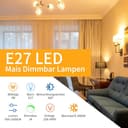 I-SHUNFA Lampada a LED da mais E27 dimmerabile da 7W, luce bianca calda da 3000 Kelvin, sostituisce la alogena da 70 watt, a risparmio energetico da 1000Lm A60 Edison, (4 pezzi). - 5