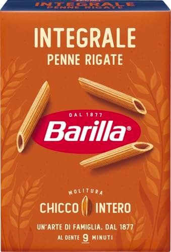 Barilla Pasta Penne Rigate Integrali, Pasta Corta di Semola Integrale di Grano Duro - 500 g