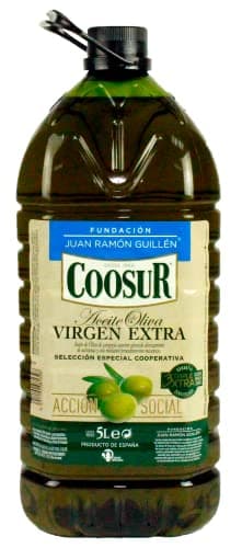 COOSUR - Aceite de Oliva Virgen Extra 5 Litros, Ideal para Cocinar o en Crudo, Aceite Oliva Virgen Extra Cooperativa - Garrafa PET 5 Litros