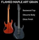 Ibanez Gio GRGR221FA-TDK Electric Guitar - RG Solid Body - 6 String - IBZ-6 Pickups - Roasted Maple Neck - Flamed Maple Art Grain Top in Transparent Indigo Black - 4