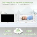 Blemil Monitor de bebé, Monitor de bebé de vídeo con 2 cámaras y Audio,6 Pulgadas Pantallas Grandes divididas IPS, Cámara de Monitor de vídeo con visión Nocturna Clara - 4