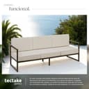 tectake® Conjunto Jardín Exterior de Acero, Sillones Terraza con Acolchado Grueso, Sillas Jardín con Pies Ajustables, Muebles Jardín Exterior, Fundas Repelentes al Agua, Sofás para Jardín - 3 plazas - 5