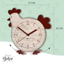 DEKORI Orologio da Parete con Pendolo – Design Gallinella in Legno, Silenzioso e Artigianale, per Cucina Rustica o Casa, 27x32 cm - 5
