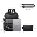 Shirre cuoio Zaino Borsa per donne Viaggi e lavoro Cabriolet cintura a spalla Zaino Borsa in cuoio vegano morbido e impermeabile Passa 14 pollici laptop borsa nera - 3