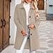 Abrigo clásico de lana mixta para mujer chaqueta larga con botones versátil para invierno y otoño diseño adecuado para uso diario adecuado para ocasiones variadas, beige, M - 3