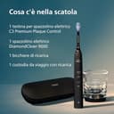 Philips Sonicare DiamondClean 9000 spazzolino elettrico, spazzolino sonico con app, sensore di pressione, 4 modalità di spazzolamento, 3 livelli di intensità, nero, modello HX9911/09 - 9
