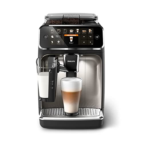 Philips 5400 Series Macchina da Caffè Automatica - Montalatte LatteGo, 12 Bevande, Display Intuitivo, 4 Profili Utente, Cromato (EP5547/90)