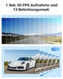 AZDOME Dashcam Auto Vorne Hinten 4K/2,5K GPS WiFi Dash Cam Auto mit Starvis, 64GB SD Karte, Auto Kamera, Parküberwachung, Super Nachtsicht, WDR, 170° Weitwinkel, G-Sensor, Loop-Aufnahme, GS63H Pro - 9