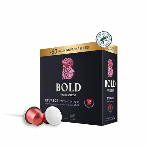 BOLD Your Espresso Cápsulas de Café Ecuator | 50 Cápsulas | Intensidad 12 | 100% Arábica | Compatibles con Máquinas Nespresso Original