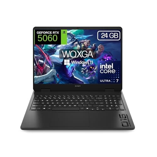 HP OMEN Slim - Ordenador portátil Gaming 16" 2.5K WQXGA (Intel Ultra 7-255H, 24GB RAM, 1TB SSD, NVIDIA RTX 5060, Windows 11 Home) Teclado QWERTY Español - Negro