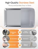 Meowant Lettiera Gatto in Acciaio Inox, Lettiere XXL, Nascosta Design Chiuso, Toilette Grande per Gatti di Grossa Taglia, Antiaderente, a Prova di Perdite, Staccabile e Facile da Pulire, Grigio - 6