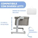 Chicco Next2Me Magic Evo, Culla Neonato Fianco Letto, con Modalità Dondolo, Spondina Apribile, 11 Livelli di Altezza, Altezza Regolabile, 4 Ruote, Materasso e Borsa da Viaggio Inclusi, Beige - 6