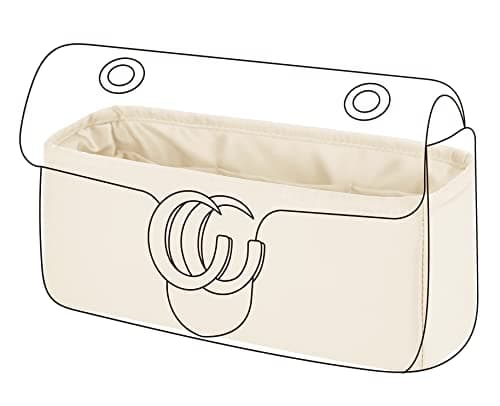 DGAZ Organizador Bolsos de Seda, Organizador Bolsa Interior Ligera para Gucci Marmont 16/22/26/31, Inserto de Bolsa para Bolso (Nata, Marmont 31)