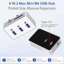 Dock compatto per Mac mini M4 | 3 porte USB 3.0 (5 Gbps) + 10 Gbps tipo C | lettore di schede SD/TF | estensione Mac mini M4 Hub - 2