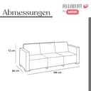 Allibert California 3-Sitzer Gartensofa Anthrazit – Lounge-Sofa in Rattan-Optik für Garten, Terrasse & Balkon – Wetterfestes Outdoor Sofa inkl. bequemer Sitz- & Rückenkissen in Sand – 199 x 68 x 72 cm - 3
