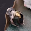 Damen 925 Sterling Silber Verstellbar Ringe,Fliegender Adler Offenen Ring Schmuck Für Männer Verstellbar Partei Kollokation Persönlichkeit Design Besondere Geschenk Punk Street Industrial Stil - 2