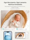 Dr.Care VistaView Baby Monitor WiFi Con Sostegno, 5”1080P Schermo Diviso & 2K/3MP Telecamera, APP Mobile, 5000mAh Batteria, HD Visione Notturna, Allarmi Pianto e Movimento, Audio Bidirezionale, 390m - 3
