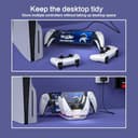 HEATFUN PS Portal Charging Dock Station - 3-in-1 Charger for Playstation 5 Portal & Dual PS5 Controllers, RGB Light Accessories Stand - White Display Base with Type-C Cable for Gaming Setup - 6