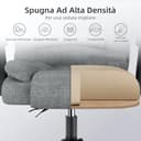 naspaluro Sedia da Ufficio Ergonomica, Poltrona Direzionale con Sedile Largo, Sedia Ufficio Reclinabile con Braccioli Imbottiti et Altezza Regolabile (Senza Poggiapiedi, Grigio Scuro) - 7