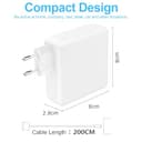 Cargador MacBook Air Pro, 96W M3 M4 Cargador para MacBook Pro 16 14 2021 2022 2023 2024 2025 M2 M3 M4 MacBook Air 13 15, A2681 A2442 A2779 A2487 A2941 A2141, con Cable Trenzado USB-C a T de 2.2M - 4