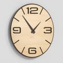 Giallobus - Reloj premium - Simple relief - Madera de MDF - Premium 60x60cm - n.09 Ash tree - Artesano Made in Italy - Silencioso - Idea de regalo - Doble nivel moderno - 2