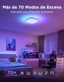 Govee Lampara Techo LED, Inteligente Plafon LED Techo 24W RGBIC 2400LM Compatible con Matter, Alexa y Google Assistant, 16 Millones de Colores DIY para Dormitorio Sala de Estar Cocina Cuadrada, 30cm - 7